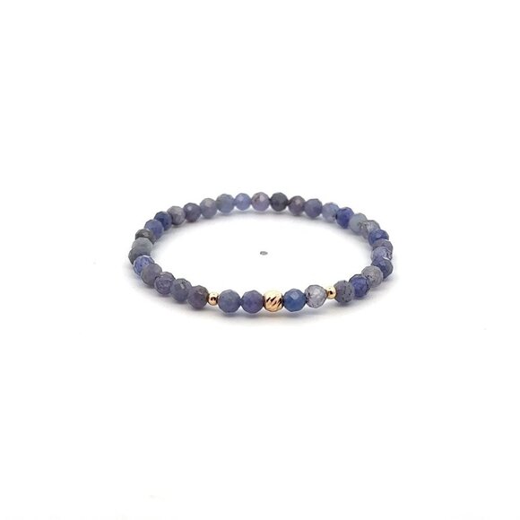 Natural Tanzanite Gemstones Mini 4mm Micro Faceted 18K Gold Charm Beads - Picture 1 of 5